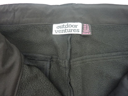 Outdoor Ventures Womens Winter Softshell Trousers-UK12 SHORT-BLACK