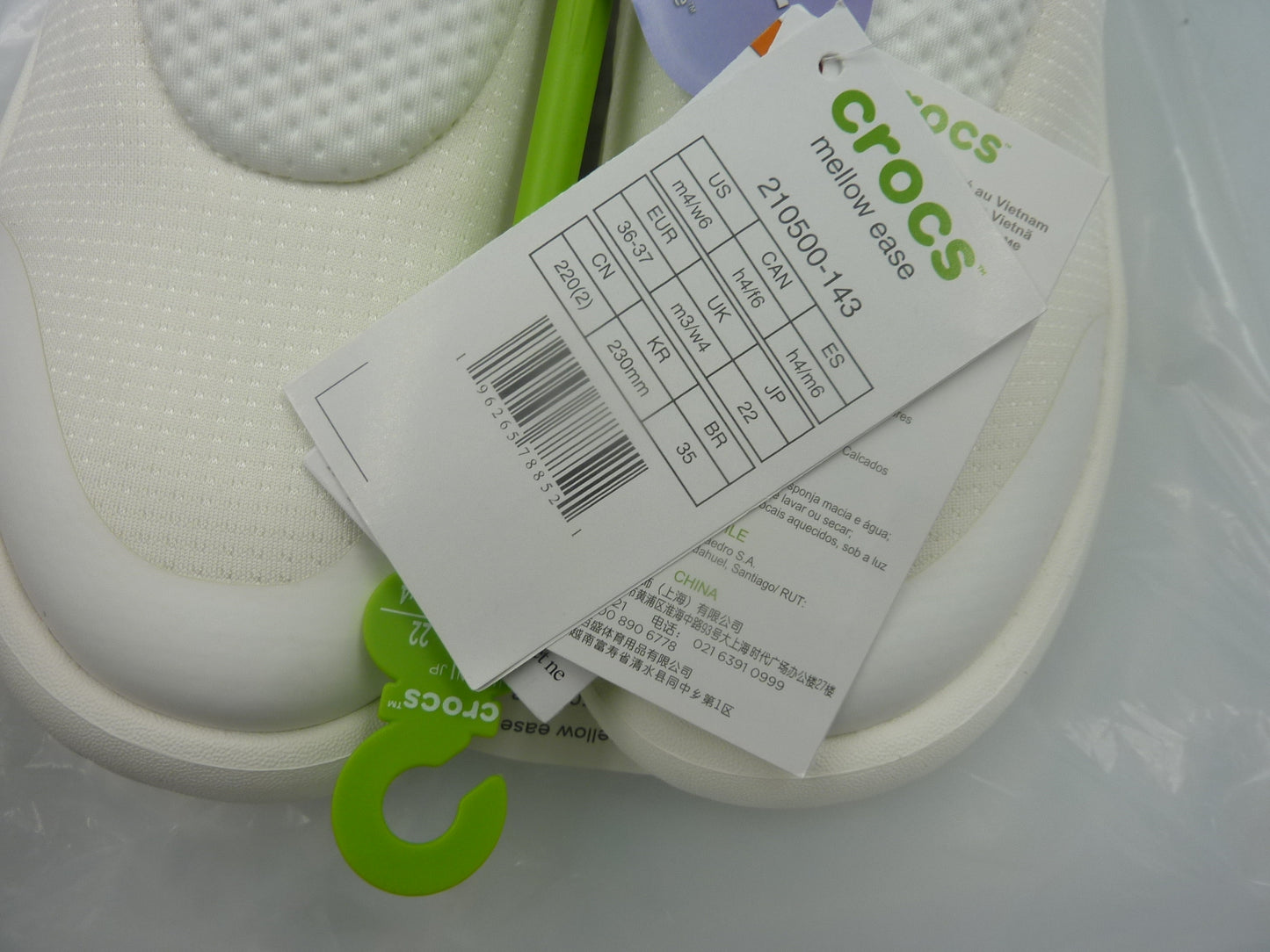 Crocs mellow ease white UK size men's 3/Women's 4