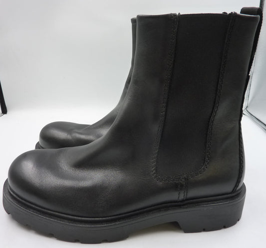 Zara Leather Boots- Black-UK7