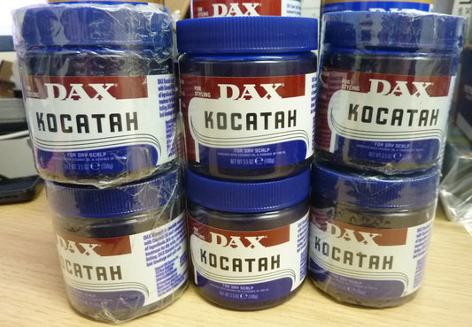 6 X Dax kocatah for extra dry scalp fortified with coconut oil 100G EACH TUB