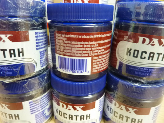 6 X Dax kocatah for extra dry scalp fortified with coconut oil 100G EACH TUB