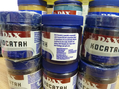 6 X Dax kocatah for extra dry scalp fortified with coconut oil 100G EACH TUB