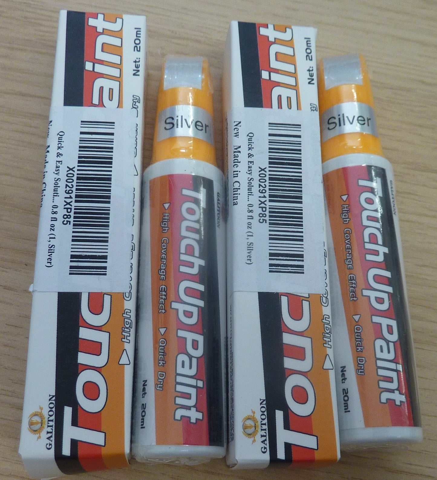 2 X Silver Car Touch Up Paint Pen 0.8oz 2-in-1 Scratch Repair Fill & Paint Quick