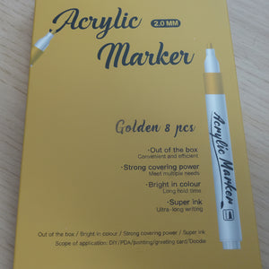 MZH Art Acrylic Gold Markers-8pk