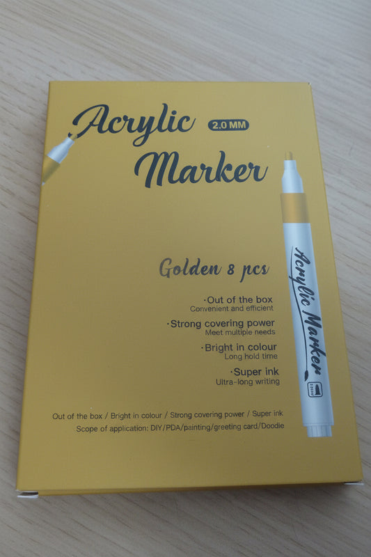 MZH Art Acrylic Gold Markers-8pk