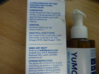 YuMOVE Skin & Coat Care Itchy Skin Soothing Supplement 250ML