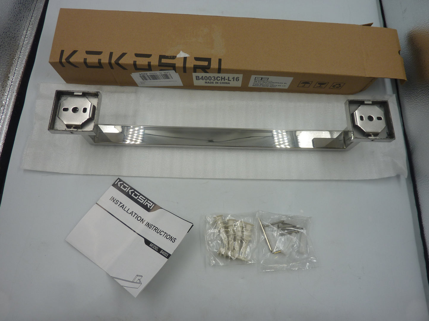 KOKOSIRI 16" Towel Rail Polished Chrome