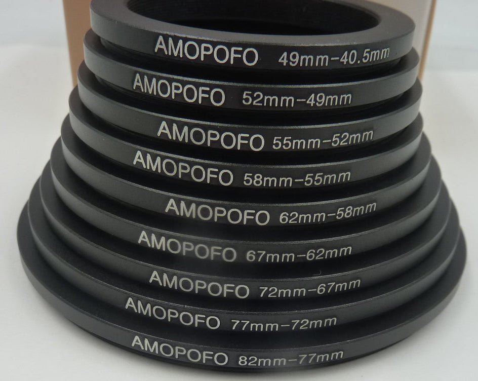 Amopofo 9PC Step Down Rings 82-40.5mm