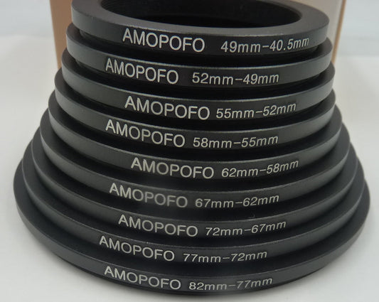 Amopofo 9PC Step Down Rings 82-40.5mm