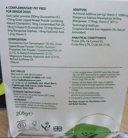 YuMOVE Max Strength Joint Care for Senior Dogs 240