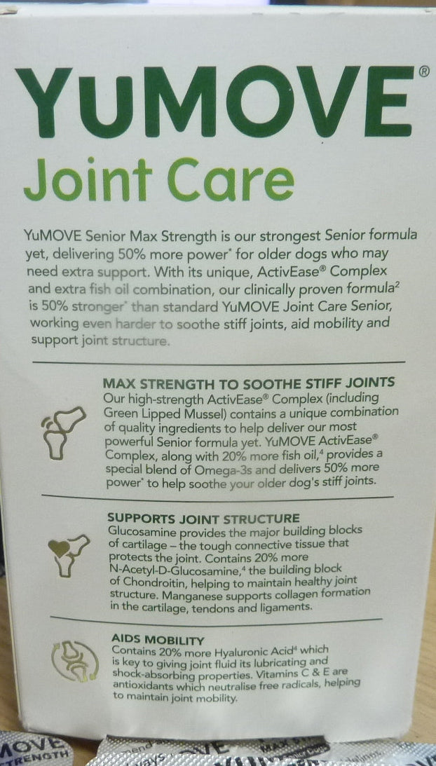 YuMOVE Max Strength Joint Care for Senior Dogs 240