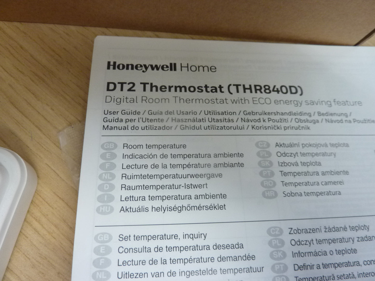 Honeywell Home THR840DEU DT2 Thermostat, White