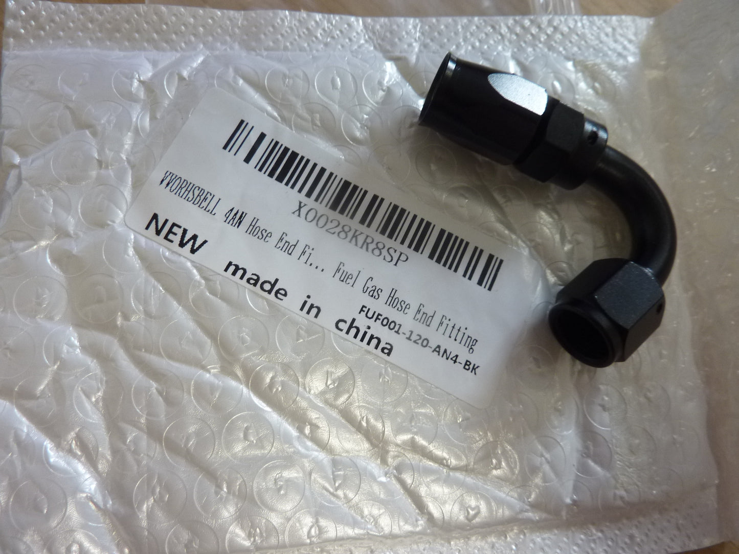 VVORHSBELL 4AN 120 Degree Swivel Hose End Fitting-black