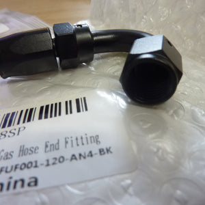 VVORHSBELL 4AN 120 Degree Swivel Hose End Fitting-black