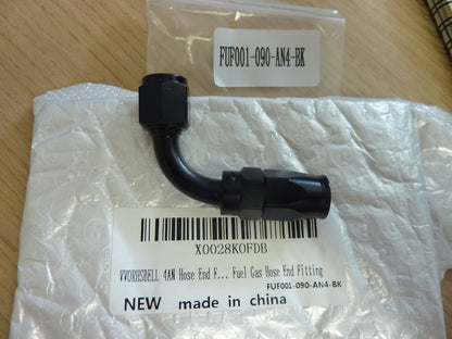 VVORHSBELL Female to AN4 Male Flare 90 Degree Swivel Fitting Adapter-BLACK