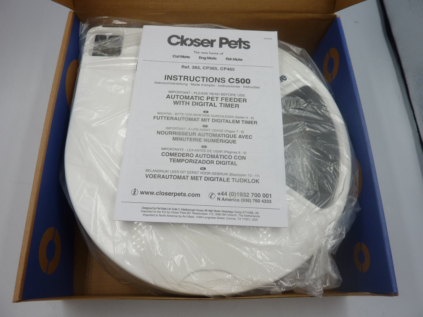 Cat Mate C500 Five-meal Automatic Pet Feeder with Digital Timer
