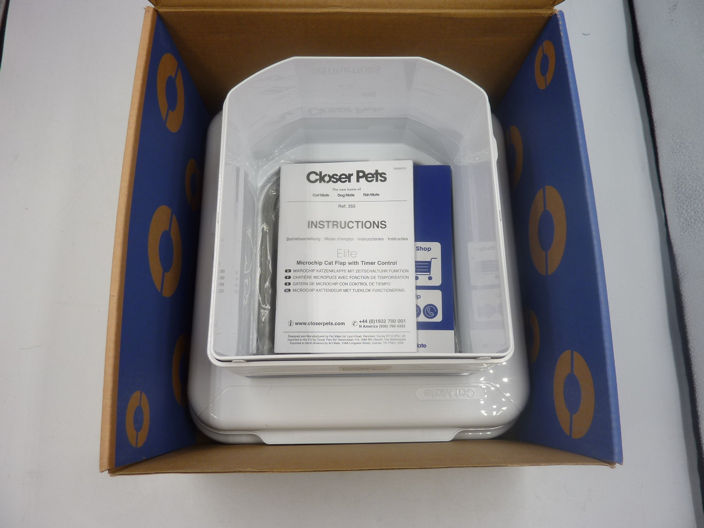 Cat Mate Elite Microchip Cat Flap with Timer & 4-Way Lock – White (355W)