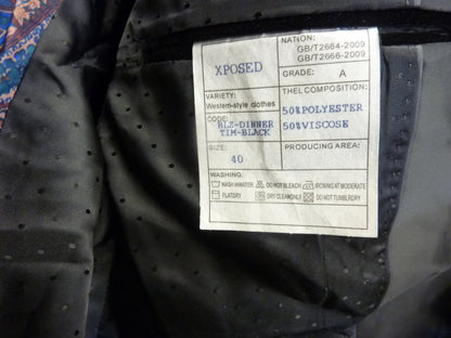 XPOSED LONDON Dinner Tim Jacket-Black Soft Velvet Tuxedo Jacket-40"