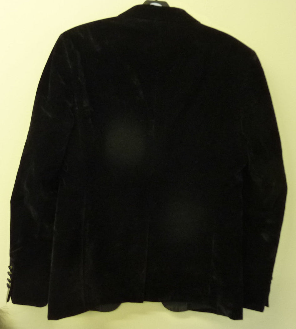 XPOSED LONDON Dinner Tim Jacket-Black Soft Velvet Tuxedo Jacket-40"