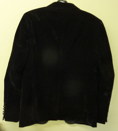 XPOSED LONDON Dinner Tim Jacket-Black Soft Velvet Tuxedo Jacket-40"