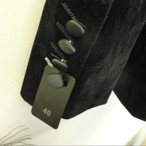 XPOSED LONDON Dinner Tim Jacket-Black Soft Velvet Tuxedo Jacket-40