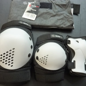 Skatewiz Black and White Skateboard Knee and Elbow Pads size L