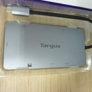 Targus USB-C Docking Station, Dual HDMI 4K Monitor Display Ports, Gigabit Ethernet, Micro SD, 2x USB 3.0 with 100W Power Delivery - Silver