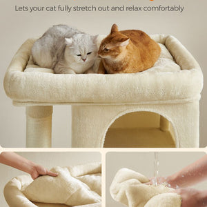 Feandrea 101 cm Tall Cat Tree with Scratching Posts XL Beige