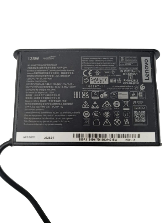 Lenovo 135W rectangluar Tip Charger 20V 6.75A ADL135SDC3A Laptop AC Adapter