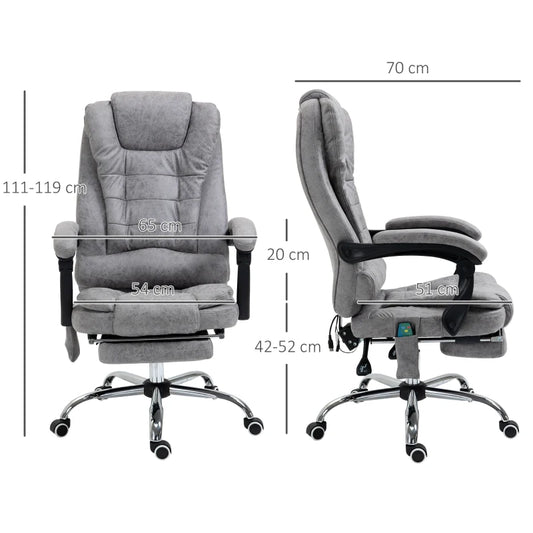 Vinsetto Heated 6 Points Vibration Massage Executive Office Chair - GREY 921-318V71GY