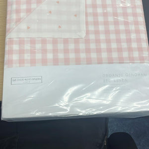 the little white company organic gingham bed linen reversable DOUBLE SET