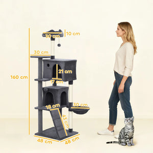 PawHut 160cm Large Cat Tree-GREY-D30-920V01CG