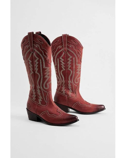 BDG Red Dallas Leather Boots size 4