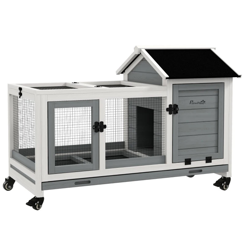 Wooden Rabbit Hutch-GREY-D51-352V00GY