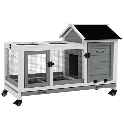 Wooden Rabbit Hutch-GREY-D51-352V00GY