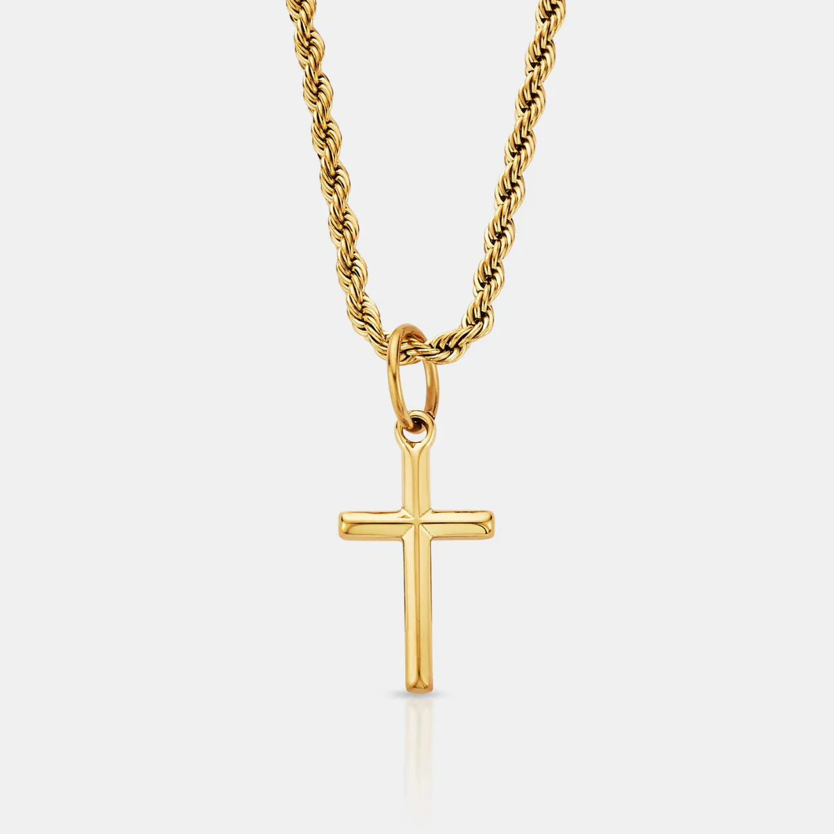 CRAFTD CROSS ROPE NECKLACE-GOLD PLATED-51CM