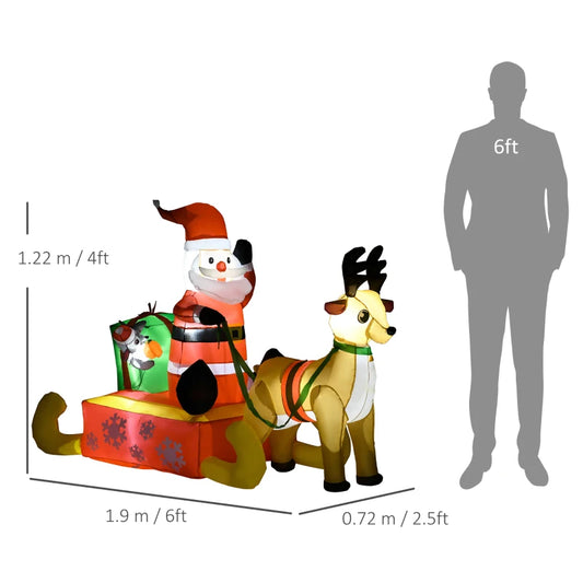 4ft Christmas Inflatable Santa Claus Sledge 844-194