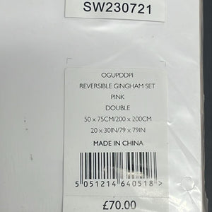 the little white company organic gingham bed linen reversable DOUBLE SET