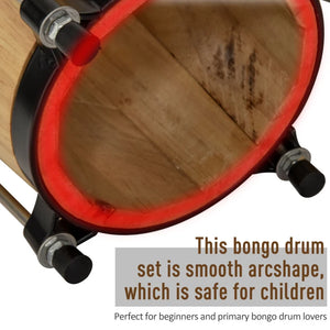 HOMCOM Wooden Bongo Drum Set