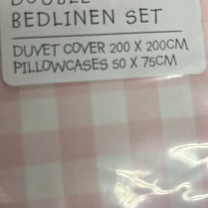 the little white company organic gingham bed linen reversable DOUBLE SET