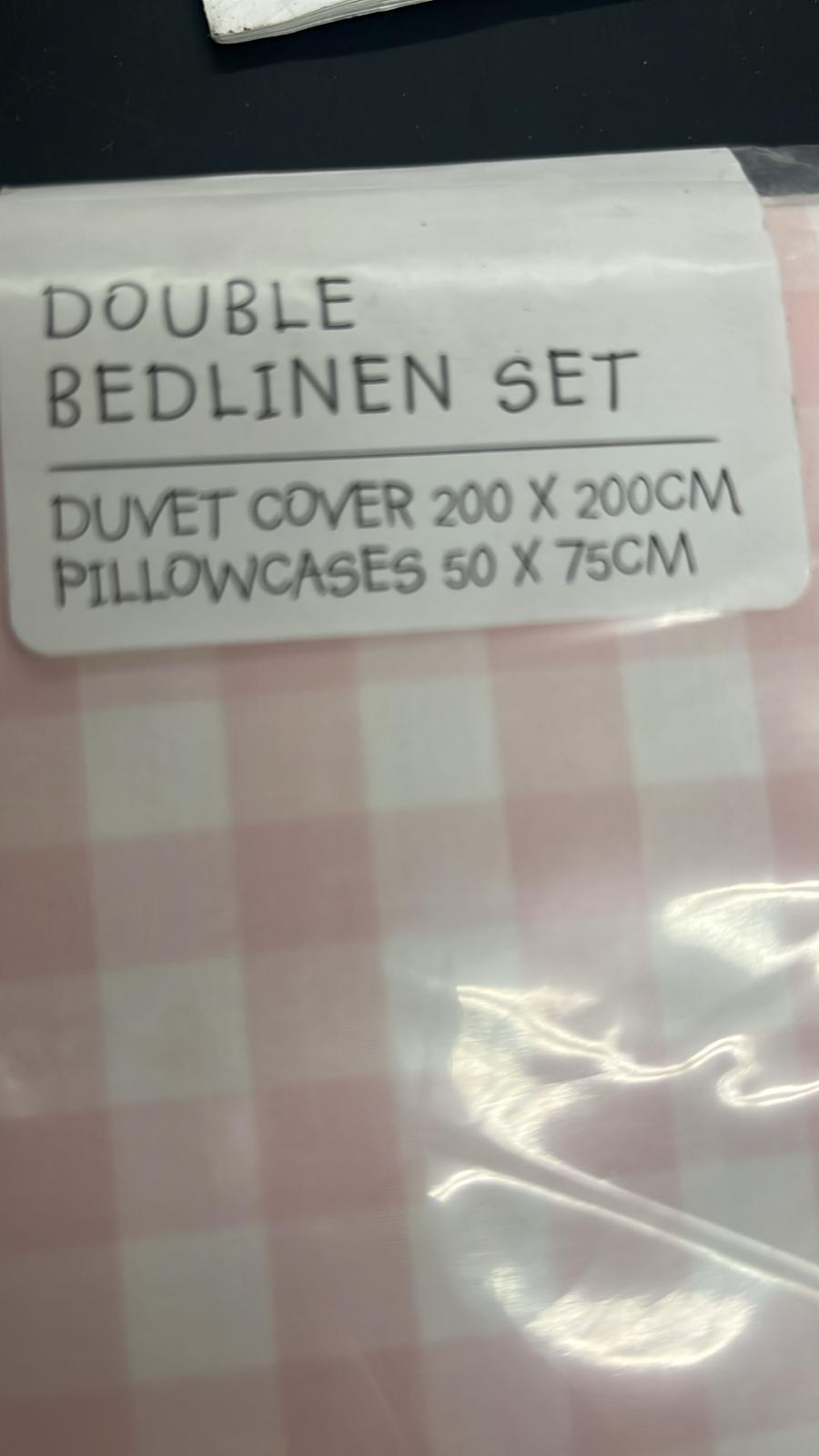the little white company organic gingham bed linen reversable DOUBLE SET