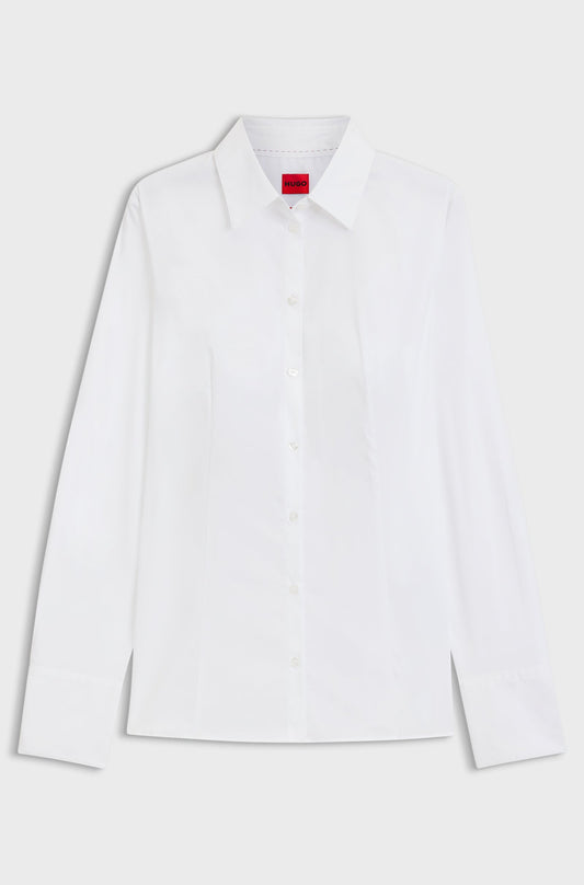 Hugo Boss Slim-fit blouse in easy-iron poplin-UK12