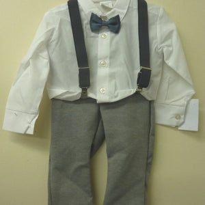 HOBEA-GERMANY-BABY SUIT-UK9-12MONTHS-GERMANY SIZE 74-WHITE/GREY