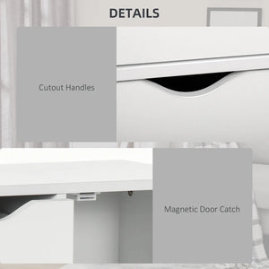 HOMCOM Bathroom Cabinet, Freestanding Storage Cabinet with 4 Drawers