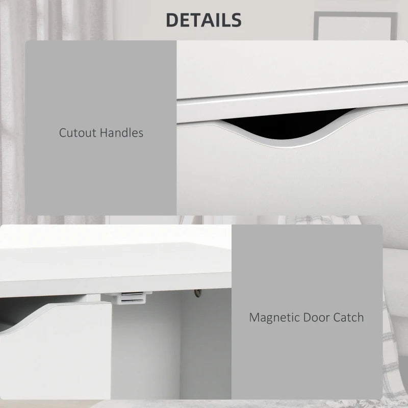 HOMCOM Bathroom Cabinet, Freestanding Storage Cabinet with 4 Drawers