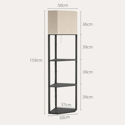 HOMCOM Corner Floor Lamp with Shelves B31-315V70