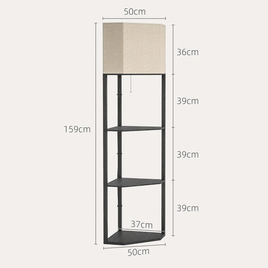 HOMCOM Corner Floor Lamp with Shelves B31-315V70