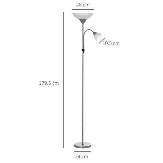 HOMCOM LED Floor Lamp -SILVER-B31-188V70