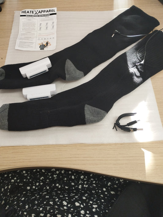 Heatexapparel Heated Socks-BLACK-SMALL