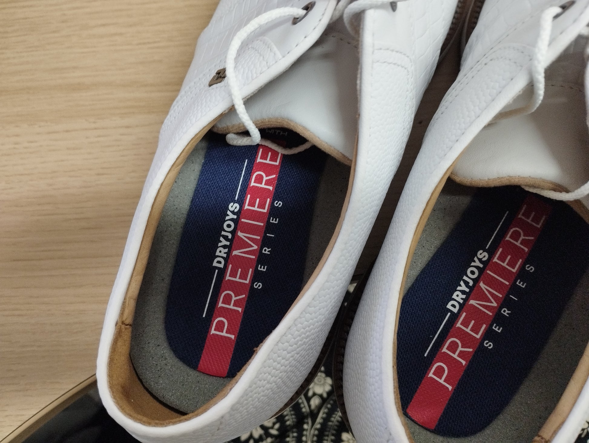 FootJoy Premiere Series Mens Golf Shoes White/White/Light Grey Wilcox-UK11